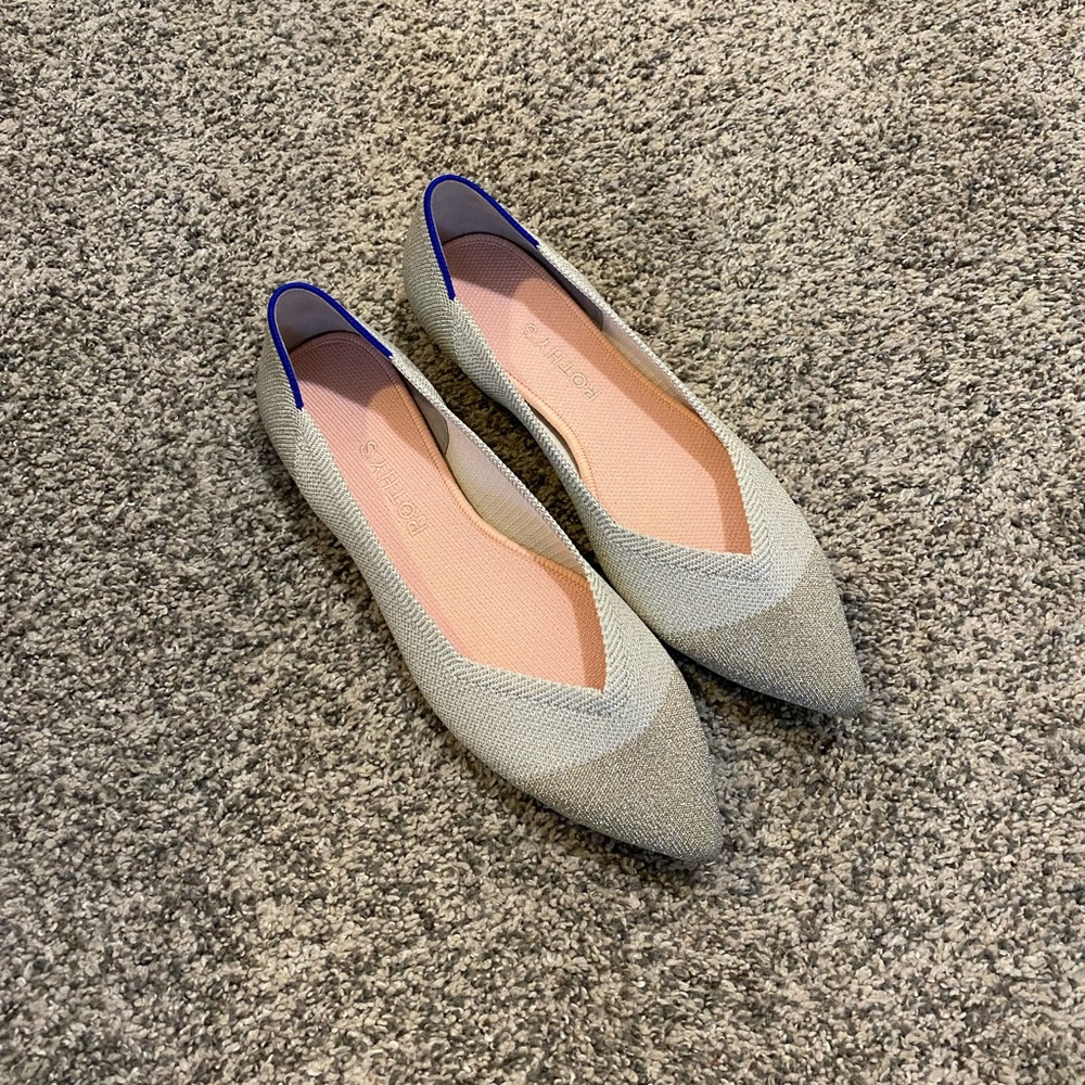 Rothy’s The Point Diamond Metallic Size 9.5